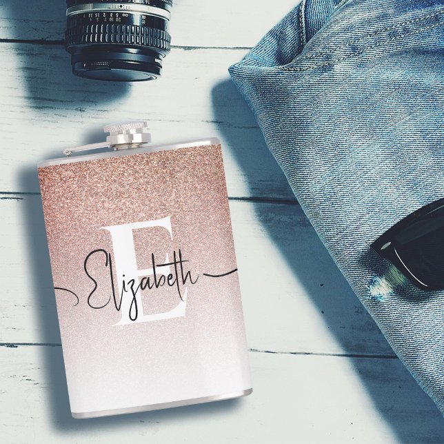 Girly Ro Glitter Monogram Black Namn Fickplunta (Skapare uppladdad)