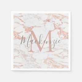 Girly Ro Gold Foil | Marble Monogram Pappersservett