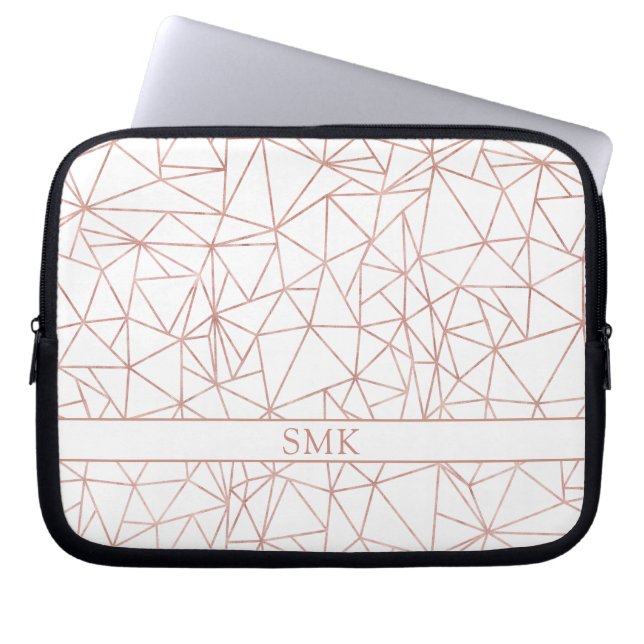 Girly Ro Gold Foil Triangular Geometric Monogram Laptop Fodral (Framsidan)