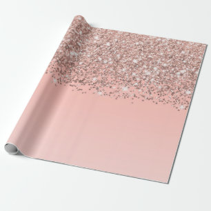 Girly Ro Guld Confetti Rosa Gradient Ombre Presentpapper