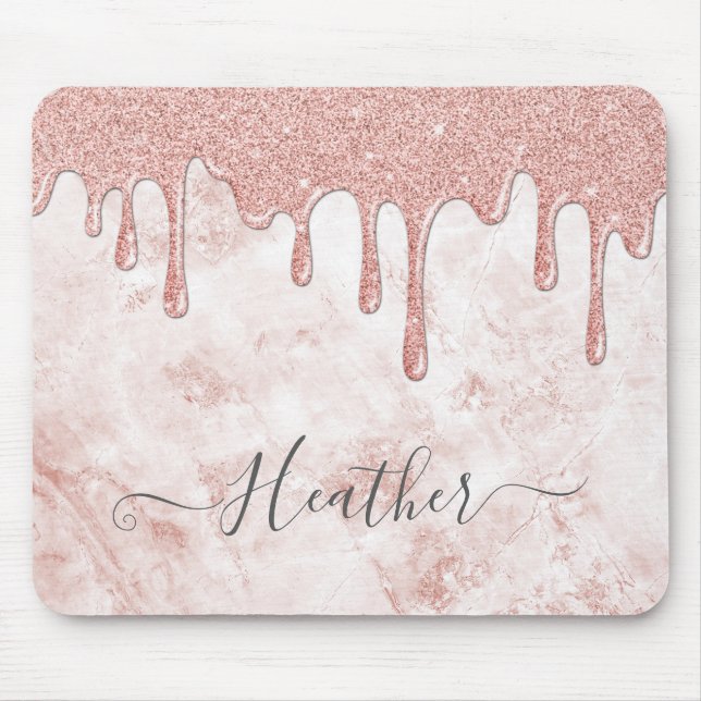 Girly Ro Guld driver Mouse Pad med Glitter Musmatta (Framsidan)