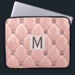 Girly Ro Guld Faux Leather|Diamonds Monogrammed Laptop Fodral<br><div class="desc">Skydda din värdefulla MacBook- eller Windows-dator med den här snyggten, giglila ro guld faux-läder och diamanter på den bärbara datorn fodral. Lägg till ditt första för att göra det unikt för dig själv. Användan "anpassa ytterligare" om du vill redigera eller ta bort lagrar, t.ex. monogrammet lagrar, ändra teckensnitt eller färg....</div>
