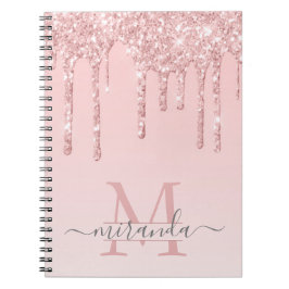 Girly Ro Guld Glitter driver Monogram om Anteckningsbok