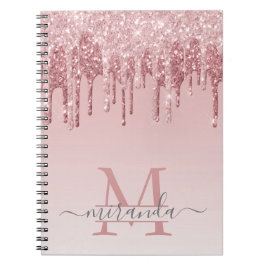 Girly Ro Guld Glitter driver Monogram om Anteckningsbok