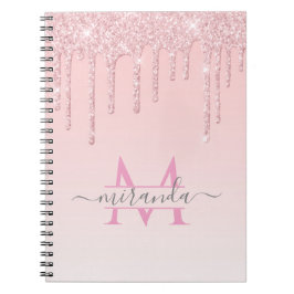 Girly Ro Guld Glitter driver Monogram om Anteckningsbok