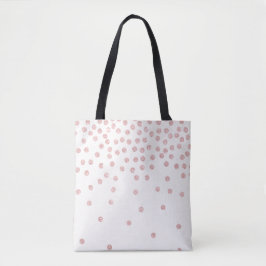 girly ro guld glitter konetti polka dots tygkasse