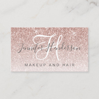 Girly Ro Guld Glitter Makeup Artist Hair Salon Visitkort