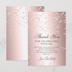 Girly ro guld glitter metallisk sweet sixteen tack kort