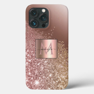 Girly Ro Guld Glitter Namn Monogram