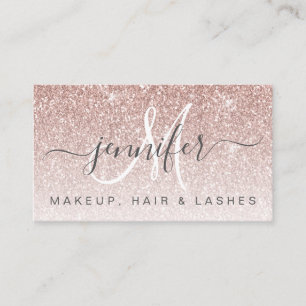 Girly Ro Guld Glitter Open COVID Makeup Hair Visitkort