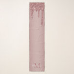 Girly Ro Guld Gnistra Glitter driver Monogram<br><div class="desc">Girly Ro Gnistra Glitter driver Monogram Scarf med mode faux  rosa/ro Guld guld droppar i glitter på chicens bakgrund med anpassningsbarnas monogram och namn. Kontakta oss på cedarandstring@gmail.com om du behöver hjälp med designen eller matchande produkter.</div>