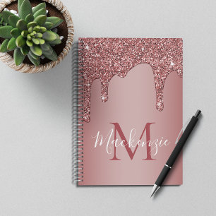 Girly Ro Guld Gnistra Glitter driver Monogram Anteckningsbok