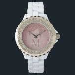 Girly Ro Guld Gnistra Glitter driver Monogram Armbandsur<br><div class="desc">Girly Ro Gnistra Glitter driver Monogram Watch med mode faux  rosa/ro Guld guld på glitter på chic med anpassningsbar monogram och namn. Kontakta oss på cedarandstring@gmail.com om du behöver hjälp med designen eller matchande produkter.</div>