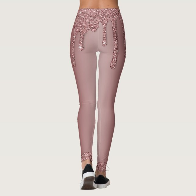 Girly Ro Guld Gnistra Glitter driver Monogram Leggings (Baksida)