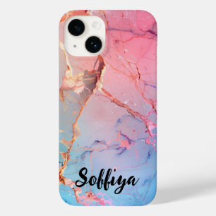 Girly Ro Guld Rosa Agate Quartz Gnistra Monogram