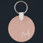 Girly Ro Guld  Rosa Glitter Monogram Keycha Nyckelring<br><div class="desc">Ro Guld -  Rosa Gnistra Glitter Skriptmonogram Namn nyckelringar (Nyckelring). Det gör perfekten söt 16-årsjubileum,  bröllop,  möhippa,  årsdag,  babydusch eller bachelorette-fest för någon som glam lyxen och chic stilar i kärlek.</div>