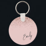 Girly Ro Guld  Rosa Glitter Monogram Nyckelring<br><div class="desc">Ro Guld -  Rosa Gnistra Glitter Skriptmonogram Namn nyckelringar (Nyckelring). Det gör perfekten söt 16-årsjubileum,  bröllop,  möhippa,  årsdag,  babydusch eller bachelorette-fest för någon som glam lyxen och chic stilar i kärlek.</div>