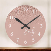 Girly Ro Guld Rosa Glitter Monogram