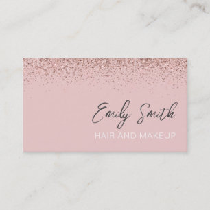 Girly Ro Guld Rosa Glitter Visitkort