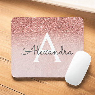 Girly Ro Guld - Rosa Gnistra Glitter Monogram Musmatta