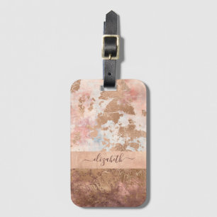 Girly Ro Guld  Rosa Marble Bagagebricka