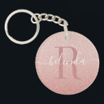 Girly Ro Guld  Rosa Monogram Namn<br><div class="desc">En söt rosa monogramnyckelring som är så giftig och söt. Gör en roligt söt 16-gåva. Klass,  Chic och modern design. Du kommer att kärlek! Designad av Blackberry Boulevard.</div>