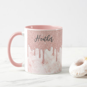 Girly Ro Guld som kör Glitter Monogram Mugg