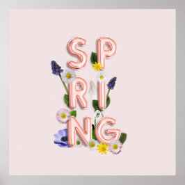 Girly Ro Guld Trendig Flower VÅR Poster