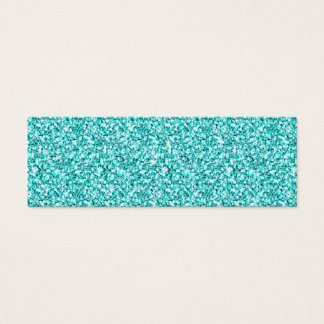 Girly, Roligt Aqua Blue Glitter tryckt Litet Visitkort