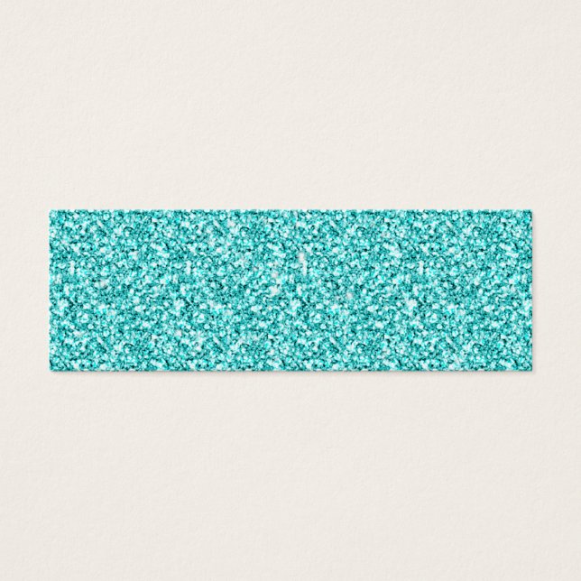 Girly, Roligt Aqua Blue Glitter tryckt Litet Visitkort (Framsidan)