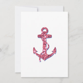 Girly, Roligt, Rosa Glitter Anchor tryckt