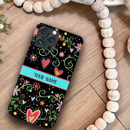 Girly Roligt Tonåring Trendig Black Blommigt Inspi