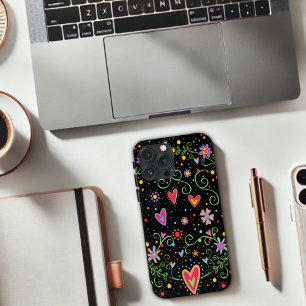 Girly Roligt Tonåring Trendig Black Blommigt Inspi