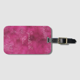 Girly Rosa Abstrakt Glitz Glam Glitter Bagagebricka
