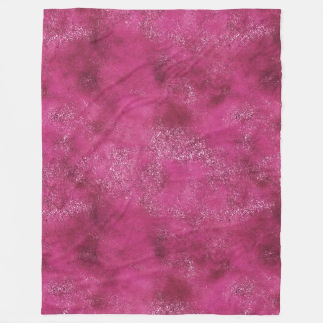Girly Rosa Abstrakt Glitz Glam Glitter Fleecefilt (Framsidan)