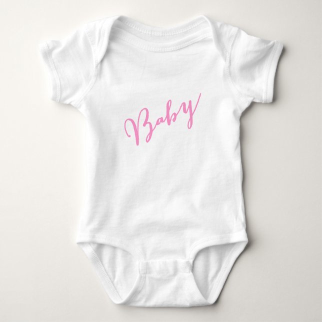 Girly Rosa Baby Handskript Tröja (Framsida)