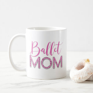 Girly Rosa Ballet Mamma Gnistra Diamond Typography Kaffemugg