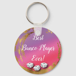 Girly Rosa Best Dice Player Bunco Nyckelring