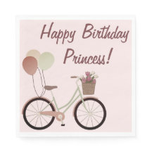 Girly Rosa Bike Balloons Grattis på födelsedagen