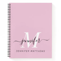 Girly Rosa Black Chic Personlig Monogram Namn