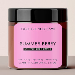 Girly Rosa & Black Modern Skincare Burk-produkt Fyrkantigt Klistermärke
