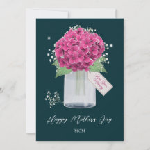 Girly Rosa Blommigt Grönt Lycklig Mors dag