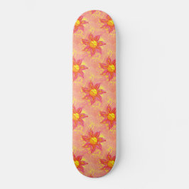 Girly Rosa Blommigt Mini Skateboard Bräda 18,5 Cm
