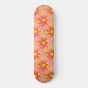Girly Rosa Blommigt Mini Skateboard Bräda 18,5 Cm