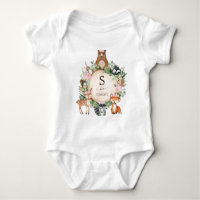Girly Rosa Blommigt Woodland Animals Anpassningsba