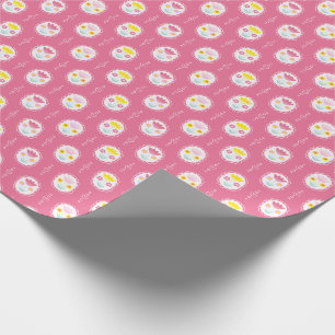 Girly Rosa Blommönster Presentpapper