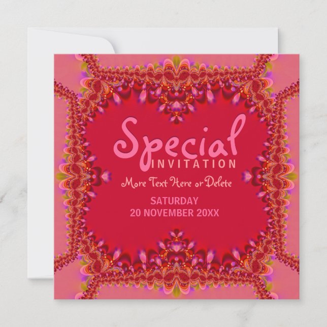 Girly Rosa Boudoir Speciell Party-inbjudan Inbjudningar (Framsida)