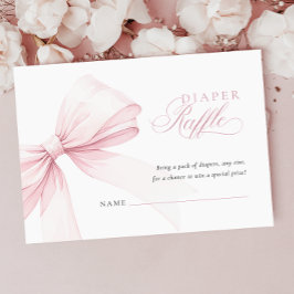 Girly Rosa Bow Baby Shower Raffle Tilläggskort