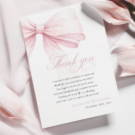Girly Rosa Bow Baby Shower Tack Kort
