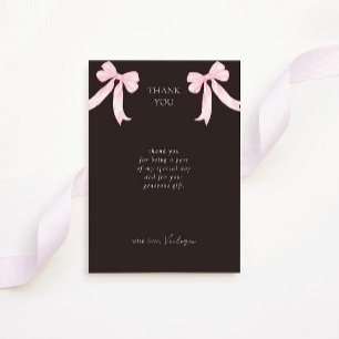 Girly Rosa Bows Elegant Möhippa Tack Kort